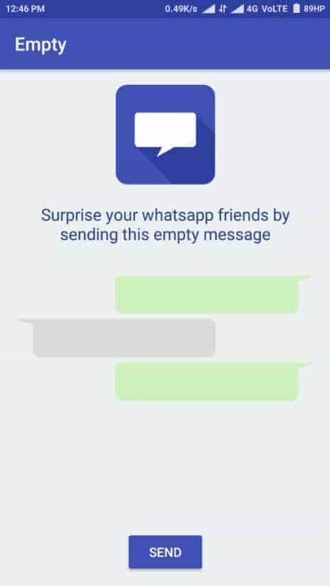 How to Send Blank / Empty Message on WhatsApp Messenger
