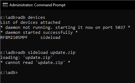 adb sideload cannot read zip file